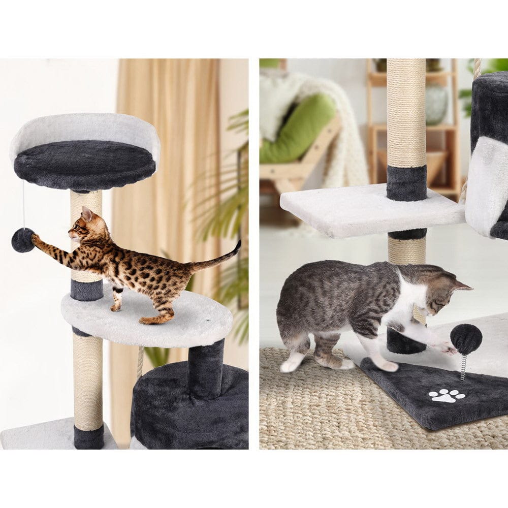 Spud Jax Petshop i.Pet Cat Tree 112cm Trees Scratching Post Scratcher Tower Condo House Furniture Wood Pet Care