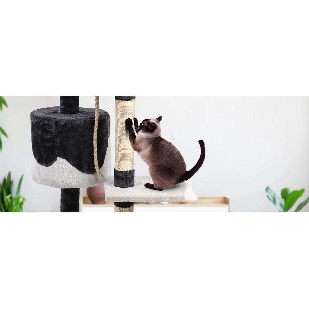 Spud Jax Petshop i.Pet Cat Tree 112cm Trees Scratching Post Scratcher Tower Condo House Furniture Wood Pet Care