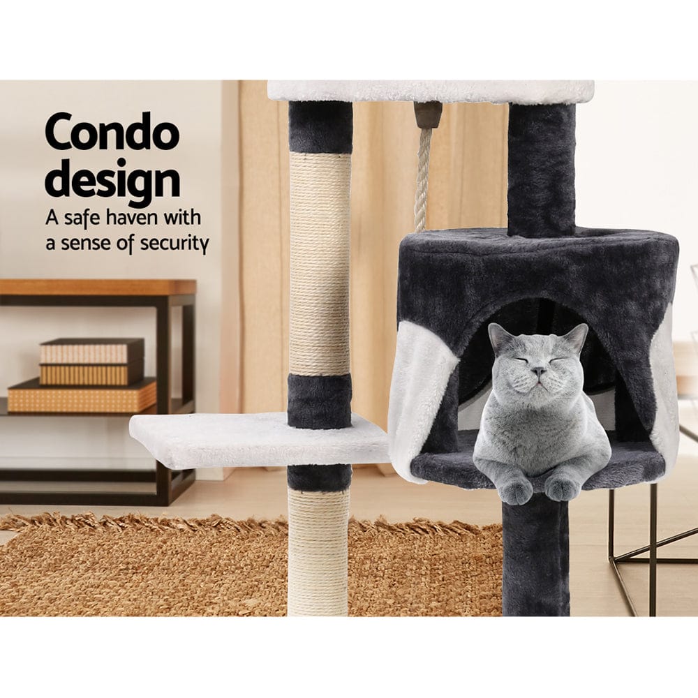 Spud Jax Petshop i.Pet Cat Tree 112cm Trees Scratching Post Scratcher Tower Condo House Furniture Wood Pet Care