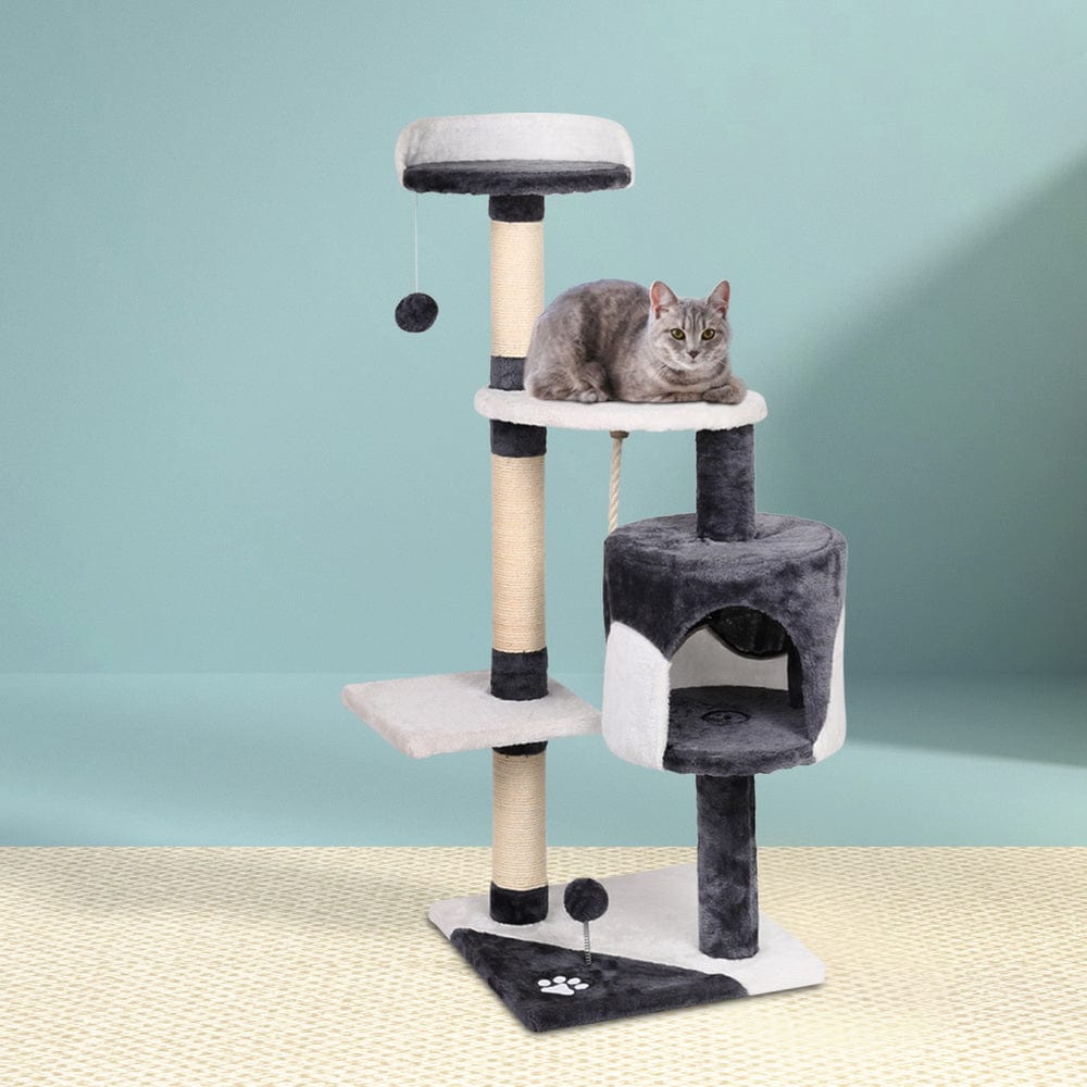 Spud Jax Petshop i.Pet Cat Tree 112cm Trees Scratching Post Scratcher Tower Condo House Furniture Wood Pet Care