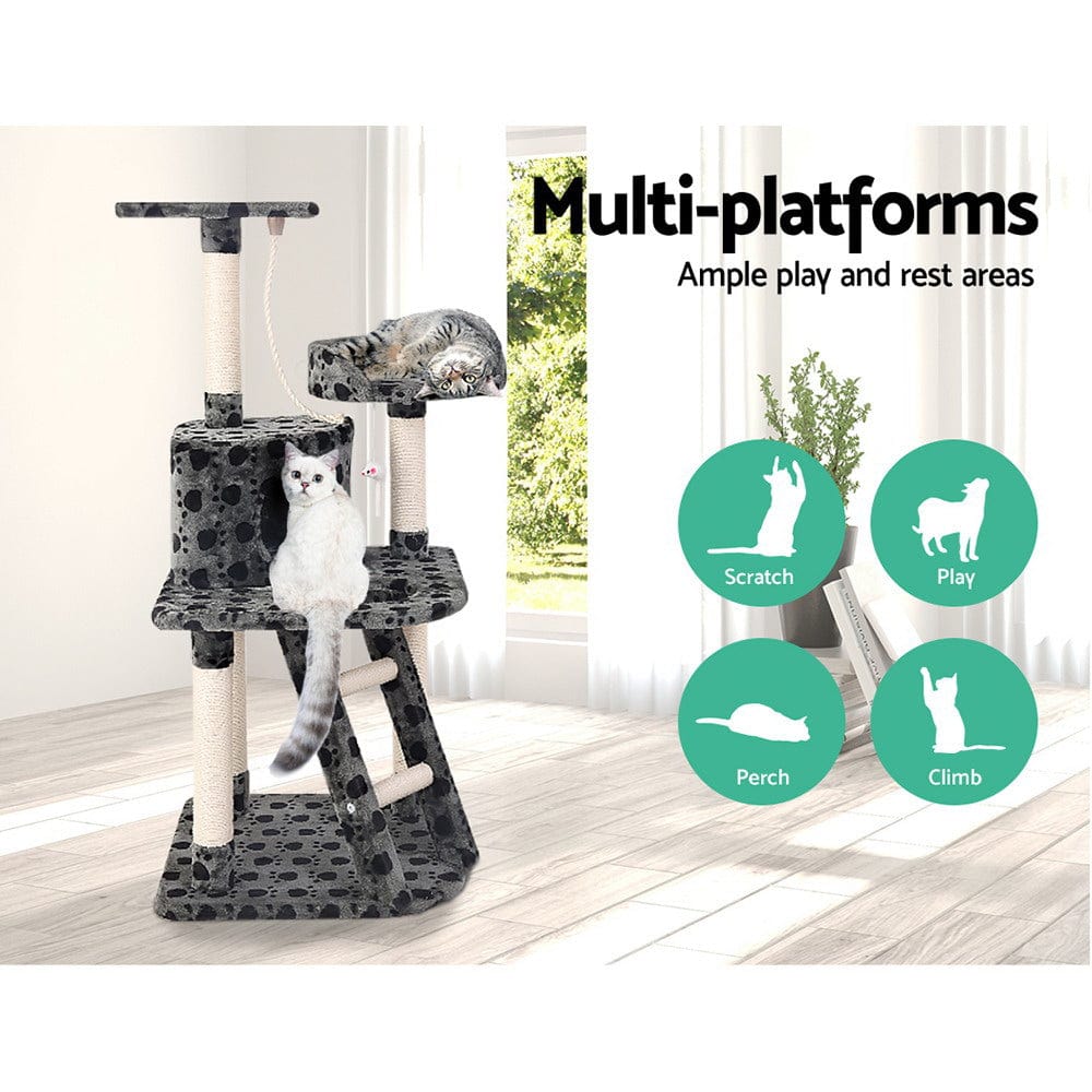 Spud Jax Petshop i.Pet Cat Tree 120cm Trees Scratching Post Scratcher Tower Condo House Furniture Wood 120cm Pet Care