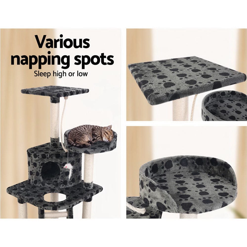 Spud Jax Petshop i.Pet Cat Tree 120cm Trees Scratching Post Scratcher Tower Condo House Furniture Wood 120cm Pet Care