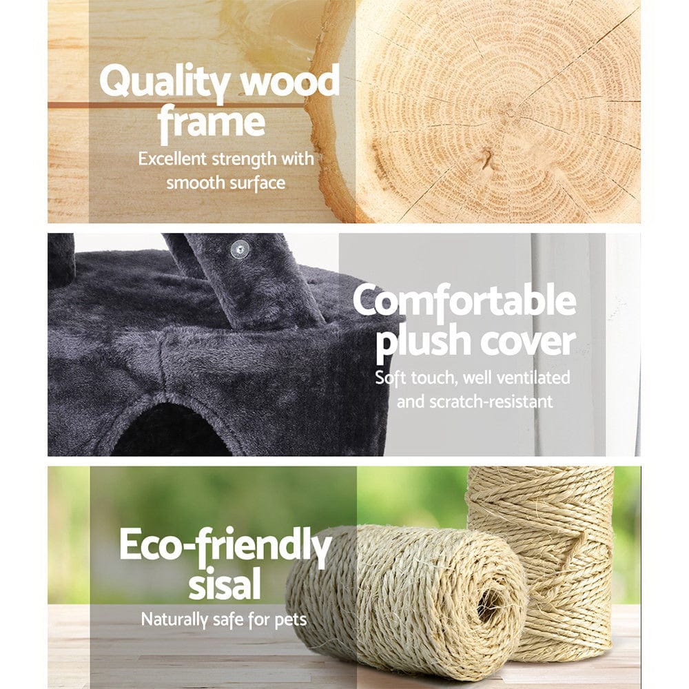 Spud Jax Petshop i.Pet Cat Tree 120cm Trees Scratching Post Scratcher Tower Condo House Furniture Wood Multi Level Pet Care