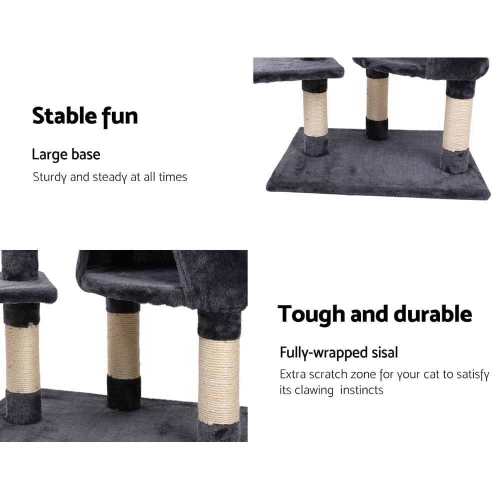 Spud Jax Petshop i.Pet Cat Tree 120cm Trees Scratching Post Scratcher Tower Condo House Furniture Wood Multi Level Pet Care