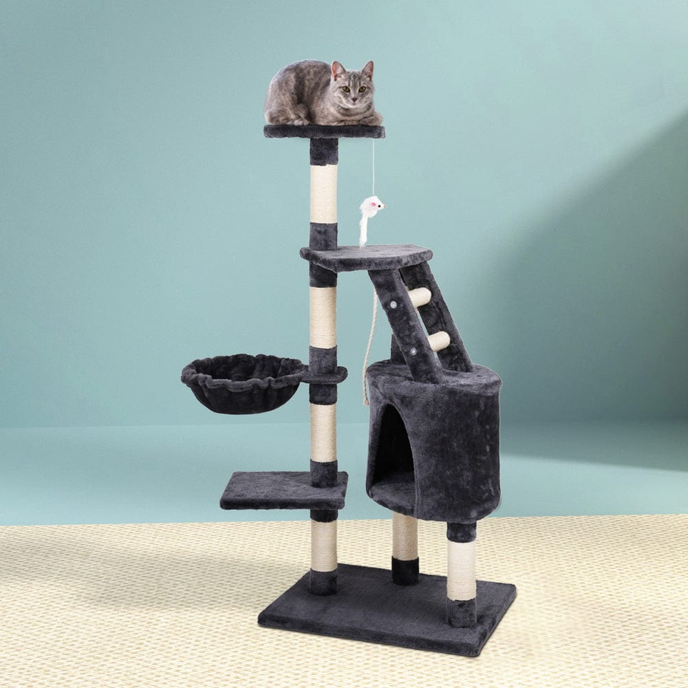 Spud Jax Petshop i.Pet Cat Tree 120cm Trees Scratching Post Scratcher Tower Condo House Furniture Wood Multi Level Pet Care