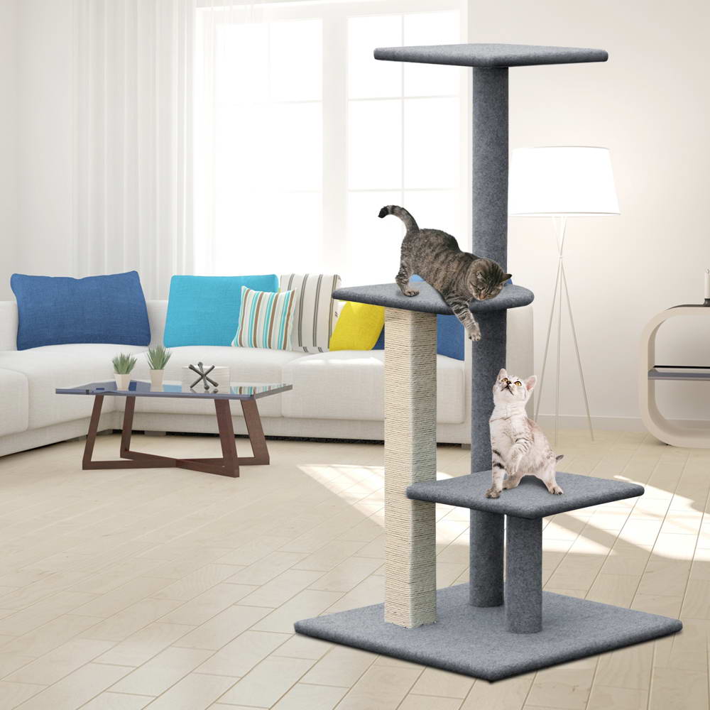 Spud Jax Petshop i.Pet Cat Tree 124cm Trees Scratching Post Scratcher Tower Condo House Furniture Wood Steps Pet Care