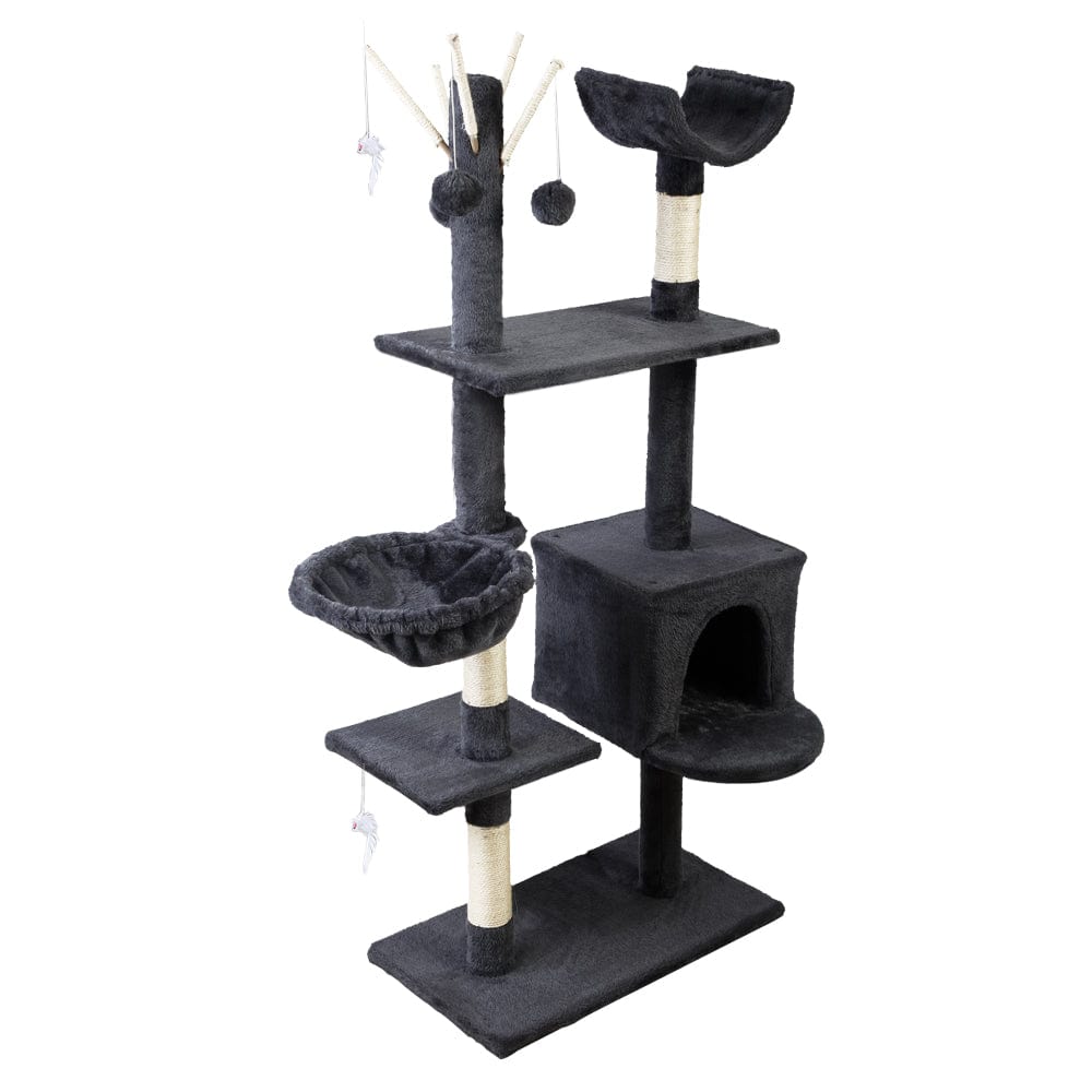 Spud Jax Petshop i.Pet Cat Tree 140cm Tower Scratching Post Scratcher Trees Toys Condo Bed Grey Pet Care > Cat Supplies > Cat Scratching Posts