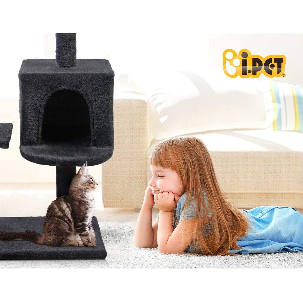 Spud Jax Petshop i.Pet Cat Tree 140cm Tower Scratching Post Scratcher Trees Toys Condo Bed Grey Pet Care > Cat Supplies > Cat Scratching Posts