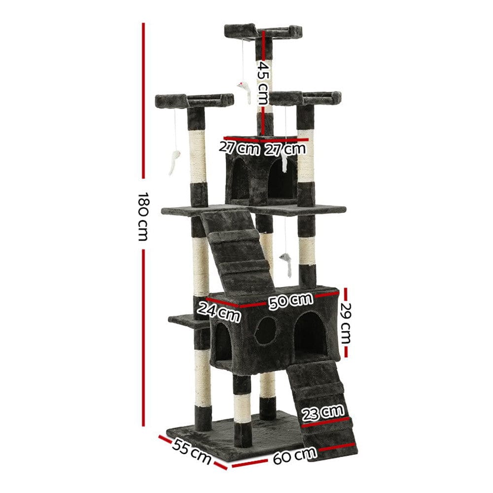 Spud Jax Petshop i.Pet Cat Tree 180cm Trees Scratching Post Scratcher Tower Condo House Furniture Wood Pet Care