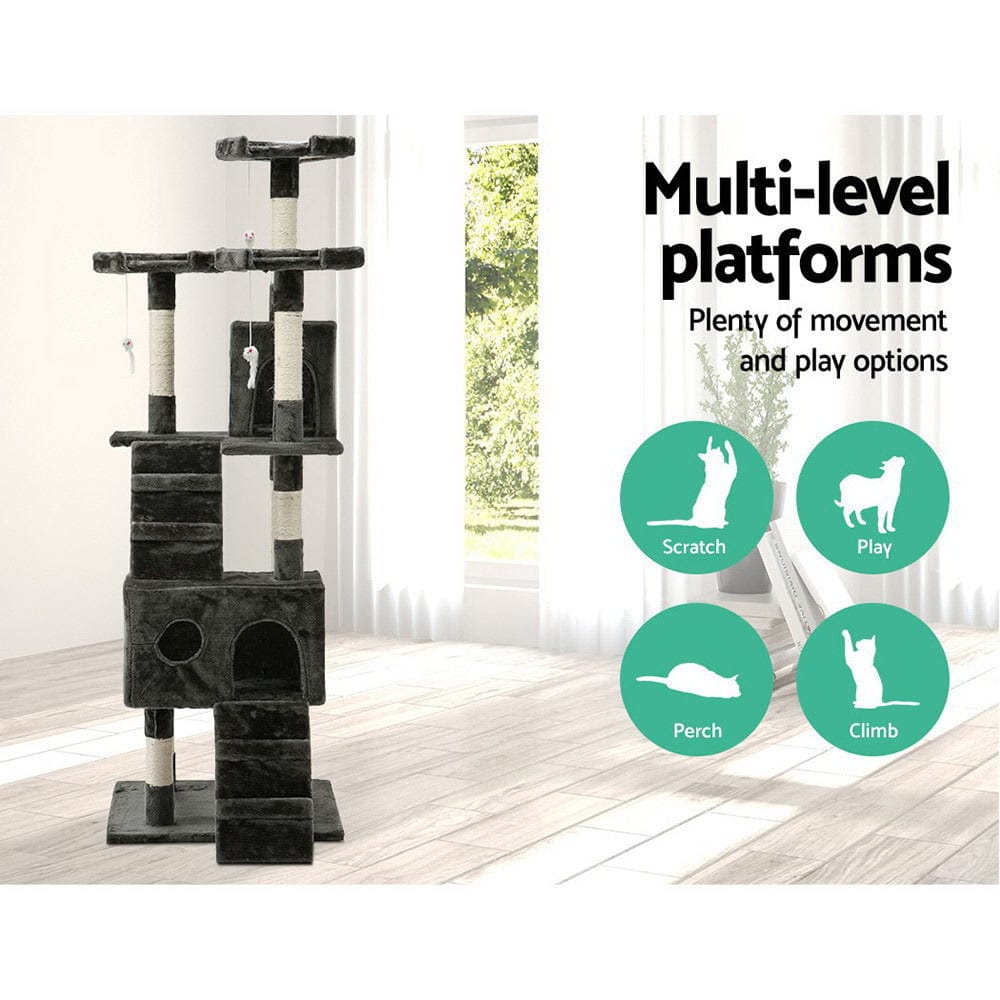 Spud Jax Petshop i.Pet Cat Tree 180cm Trees Scratching Post Scratcher Tower Condo House Furniture Wood Pet Care