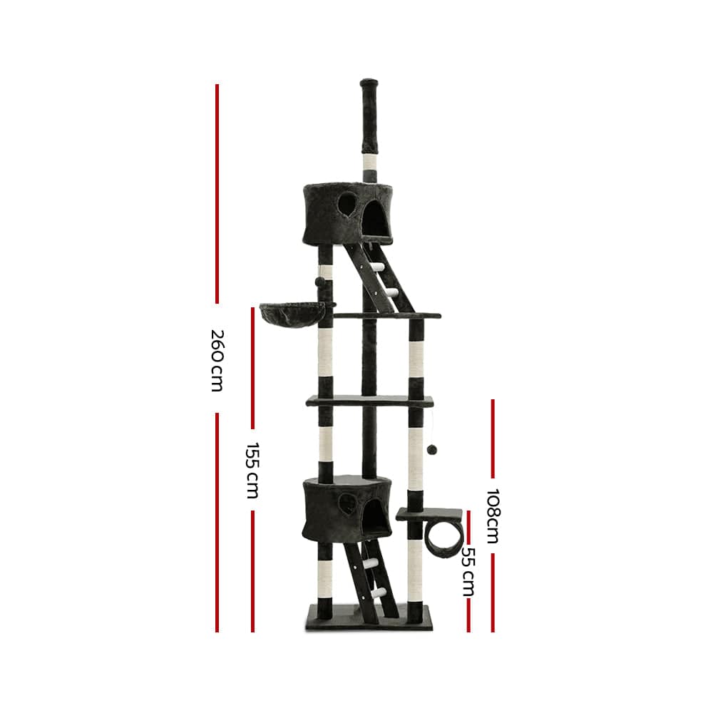 Spud Jax Petshop i.Pet Cat Tree 260cm Trees Scratching Post Scratcher Tower Condo House Furniture Wood Pet Care