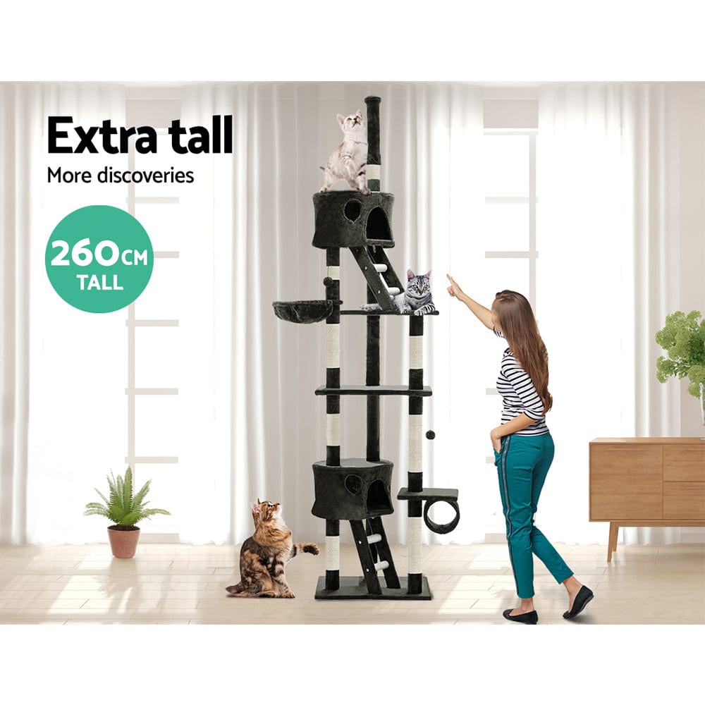 Spud Jax Petshop i.Pet Cat Tree 260cm Trees Scratching Post Scratcher Tower Condo House Furniture Wood Pet Care