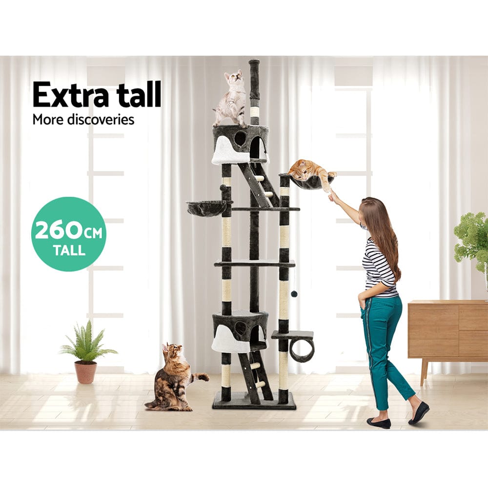 Spud Jax Petshop i.Pet Cat Tree 260cm Trees Scratching Post Scratcher Tower Condo House Furniture Wood Pet Care