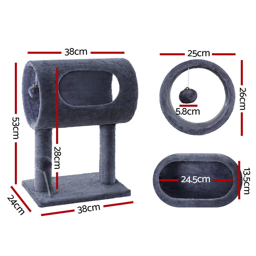 Spud Jax Petshop i.Pet Cat Tree 53cm Scratching Post Tower Scratcher Wood Condo House Trees Grey Pet Care > Cat Supplies