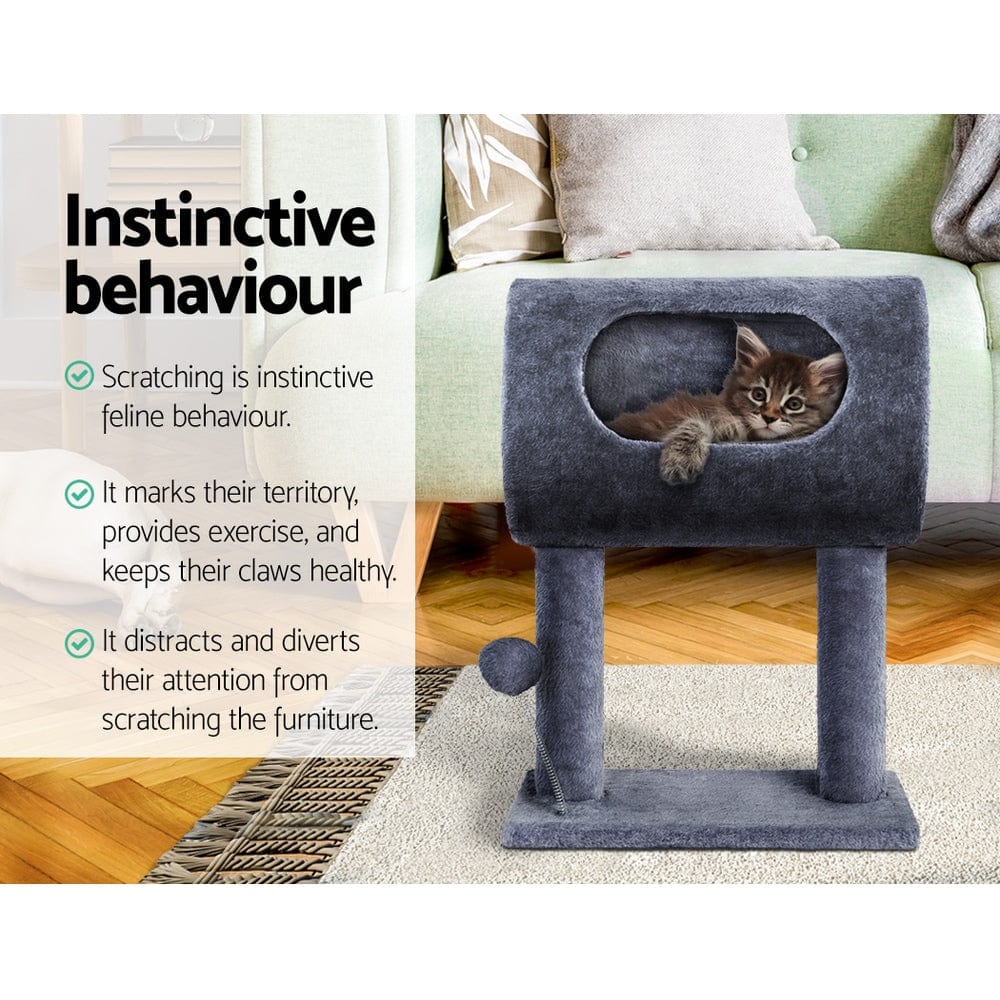 Spud Jax Petshop i.Pet Cat Tree 53cm Scratching Post Tower Scratcher Wood Condo House Trees Grey Pet Care > Cat Supplies