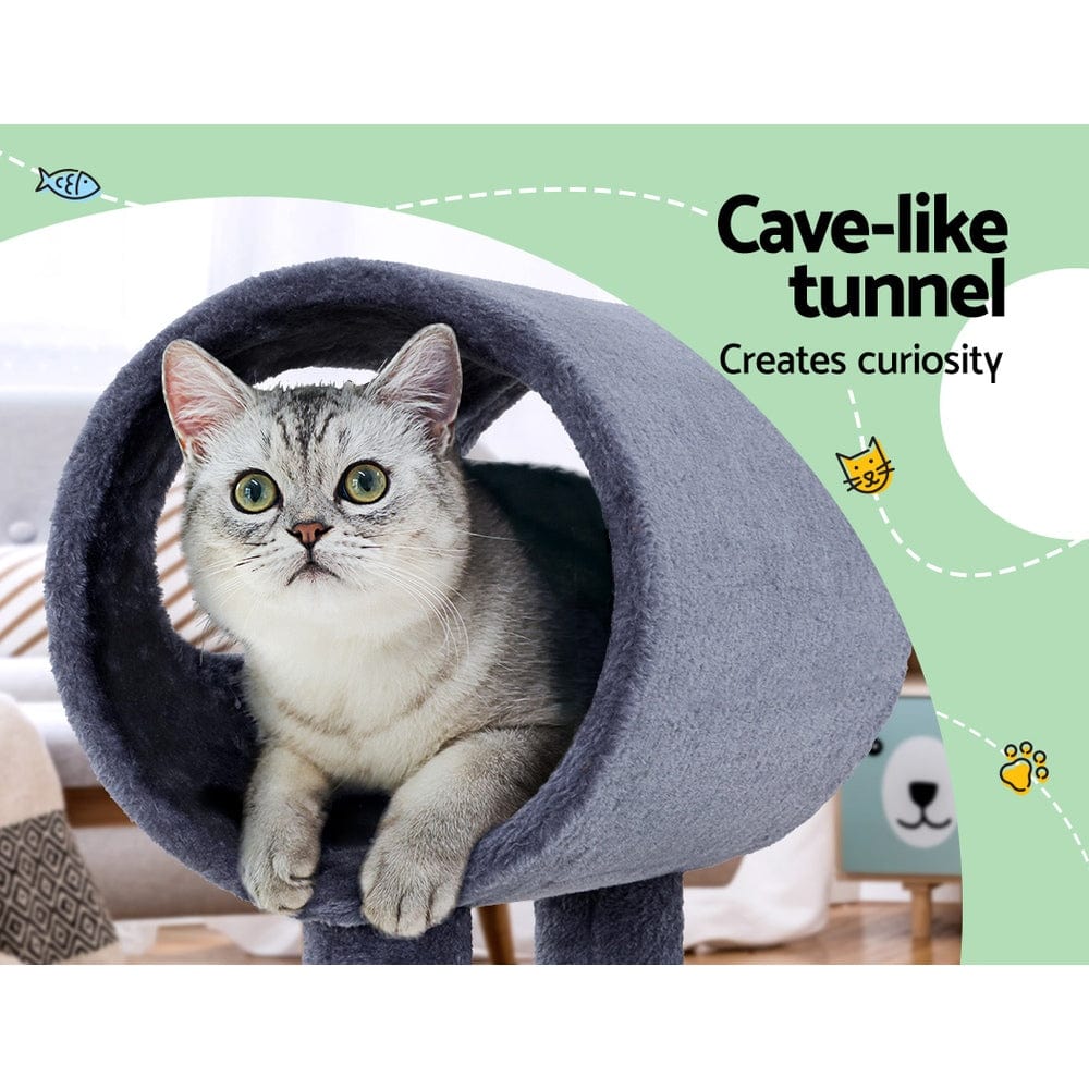 Spud Jax Petshop i.Pet Cat Tree 53cm Scratching Post Tower Scratcher Wood Condo House Trees Grey Pet Care > Cat Supplies
