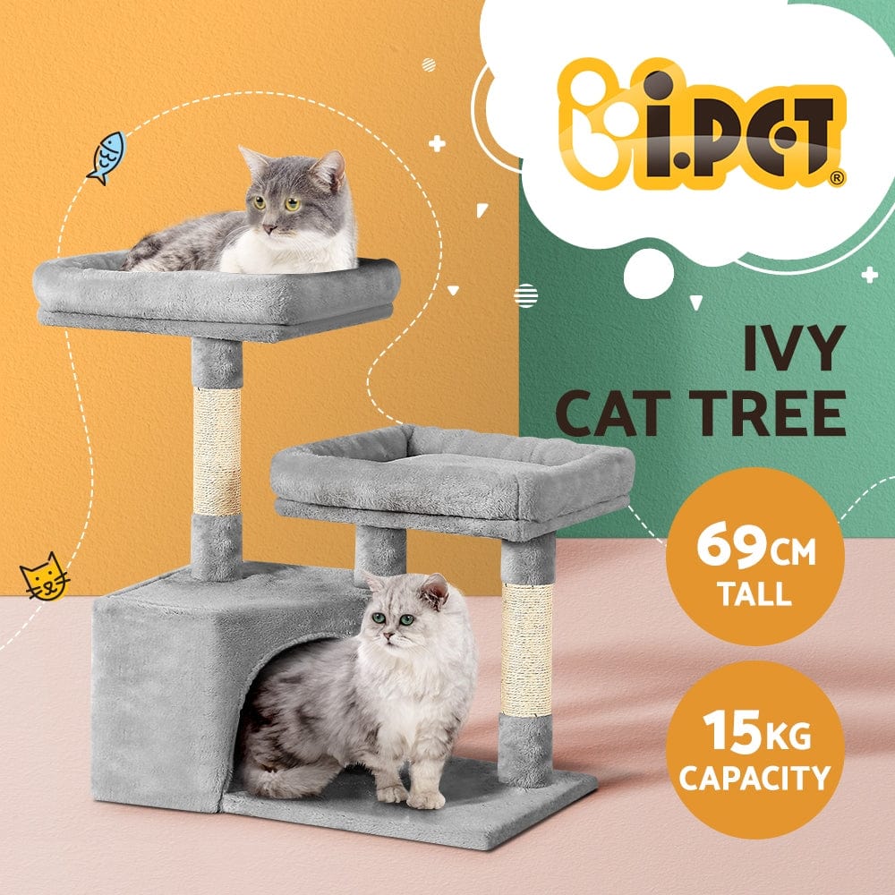 Spud Jax Petshop i.Pet Cat Tree 69cm Scratching Post Tower Scratcher Wood Condo House Bed Trees Pet Care > Cat Supplies > Cat Scratching Posts