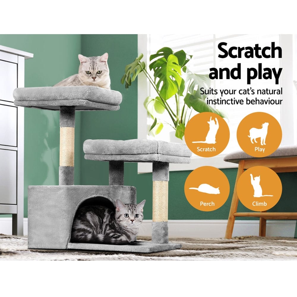 Spud Jax Petshop i.Pet Cat Tree 69cm Scratching Post Tower Scratcher Wood Condo House Bed Trees Pet Care > Cat Supplies > Cat Scratching Posts