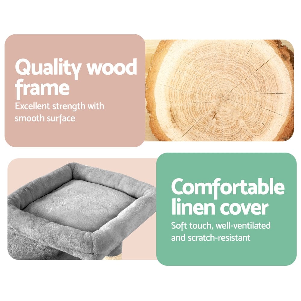 Spud Jax Petshop i.Pet Cat Tree 69cm Scratching Post Tower Scratcher Wood Condo House Bed Trees Pet Care > Cat Supplies > Cat Scratching Posts