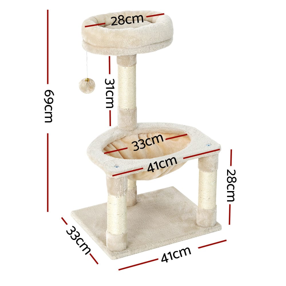 Spud Jax Petshop i.Pet Cat Tree 69cm Scratching Post Tower Scratcher Wood Condo Toys House Bed Pet Care > Cat Supplies > Cat Scratching Posts