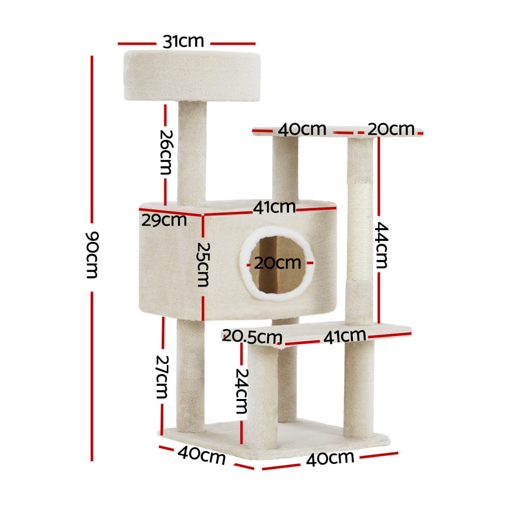 Spud Jax Petshop i.Pet Cat Tree 90cm Scratching Post Tower Scratcher Wood Condo House Bed Trees Pet Care > Cat Supplies > Cat Scratching Posts