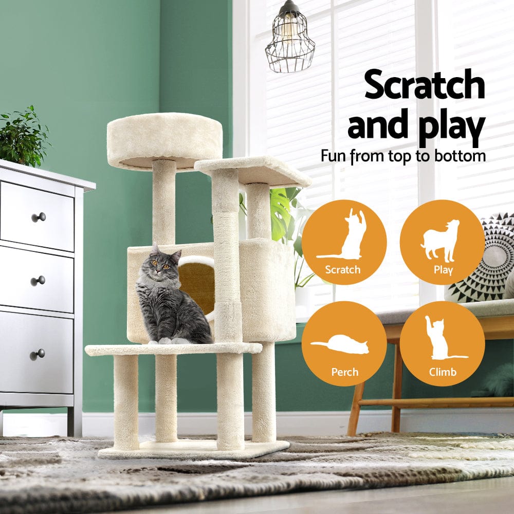 Spud Jax Petshop i.Pet Cat Tree 90cm Scratching Post Tower Scratcher Wood Condo House Bed Trees Pet Care > Cat Supplies > Cat Scratching Posts