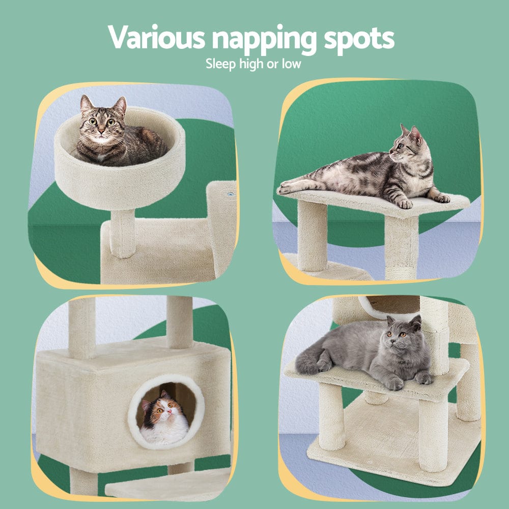 Spud Jax Petshop i.Pet Cat Tree 90cm Scratching Post Tower Scratcher Wood Condo House Bed Trees Pet Care > Cat Supplies > Cat Scratching Posts