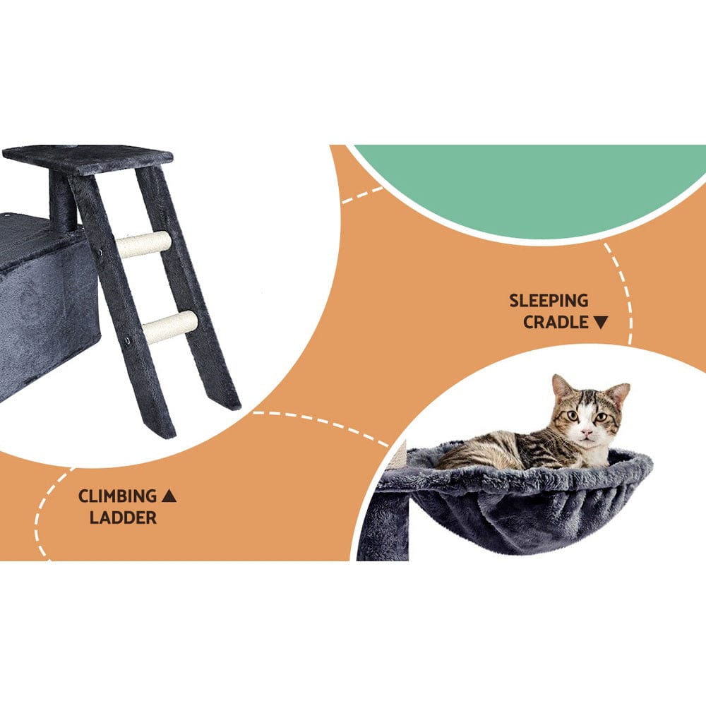 Spud Jax Petshop i.Pet Cat Tree Tower Scratching Post Scratcher 138cm Trees Condo House Grey Pet Care > Cat Supplies > Cat Scratching Posts