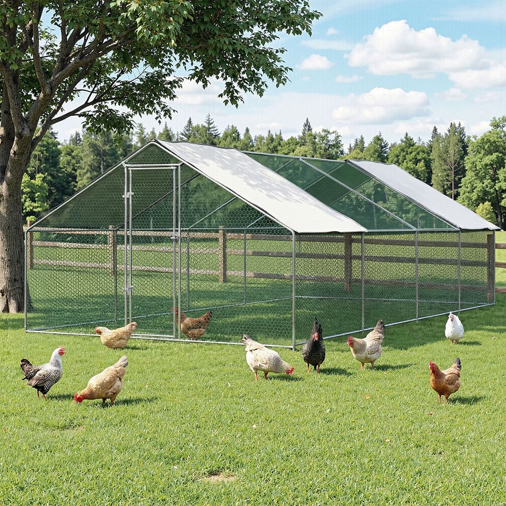 Spud Jax Petshop i.Pet Chicken Coop Cage 3x8x2m Galvanised Steel i.Pet Chicken Coop Cage 3x8x2m Galvanised Steel Pet Care > Coops & Hutches
