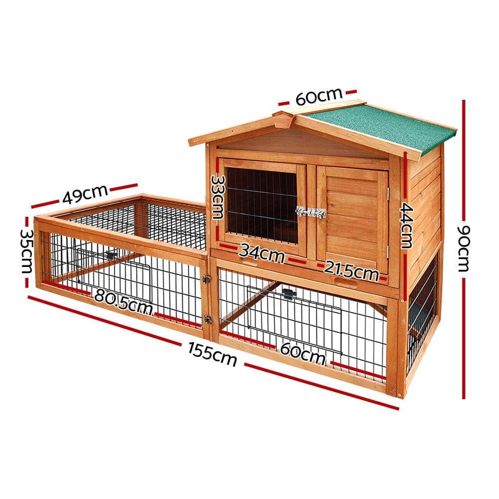 Spud Jax Petshop i.Pet Chicken Coop Rabbit Hutch 155cm x 49cm x 90cm Large Chicken Coop Wooden Run Cage House Outdoor i.Pet Chicken Coop Rabbit Hutch 155cm x 49cm x 90cm Large Chicken Coop Wooden Run Cage House Outdoor Pet Care