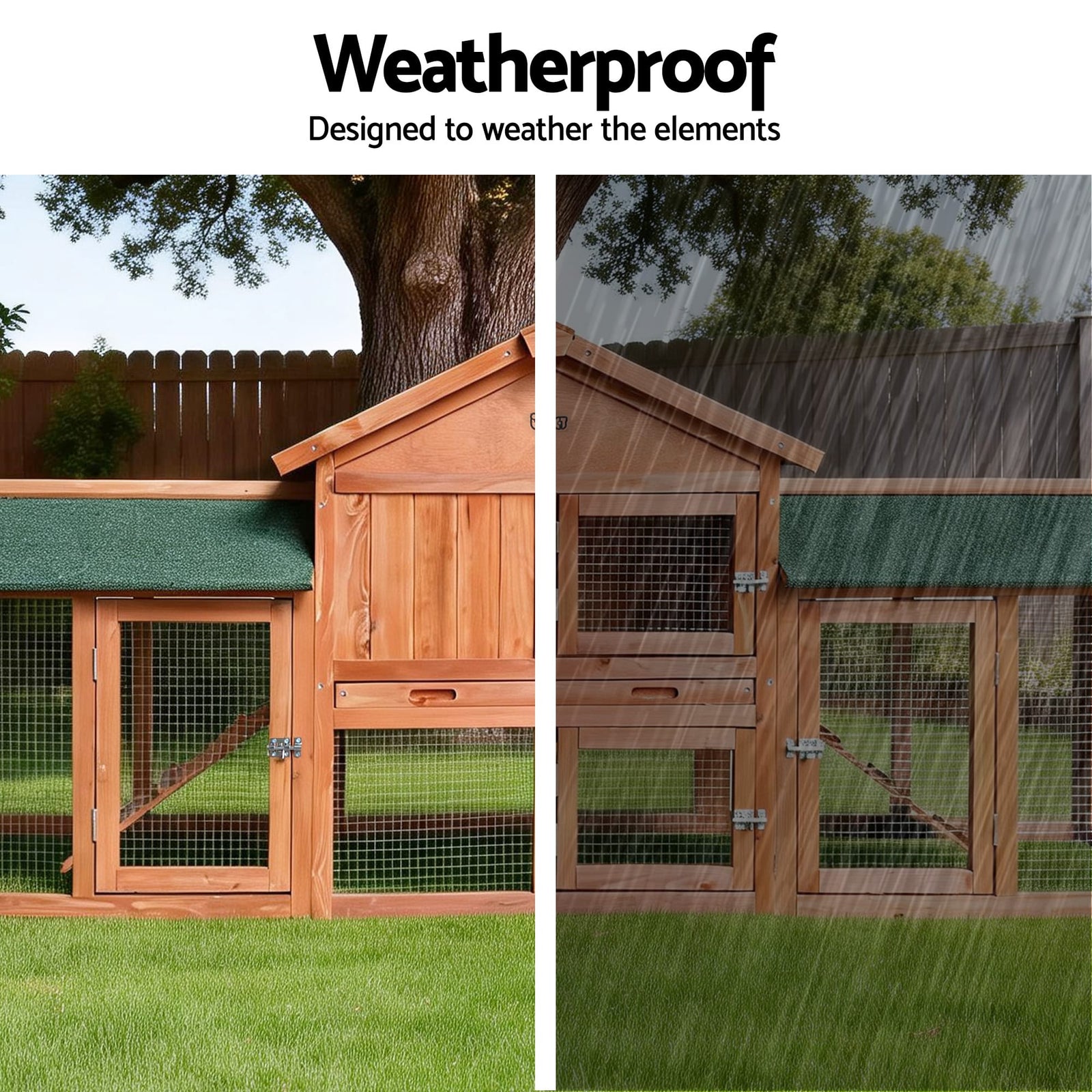 Spud Jax Petshop i.Pet Chicken Coop Rabbit Hutch 220cm x 44cm x 84cm Large Chicken Coop Run Wooden Outdoor Cage House i.Pet Chicken Coop Rabbit Hutch 220cm x 44cm x 84cm Large Chicken Coop Run Wooden Outdoor Cage House Pet Care