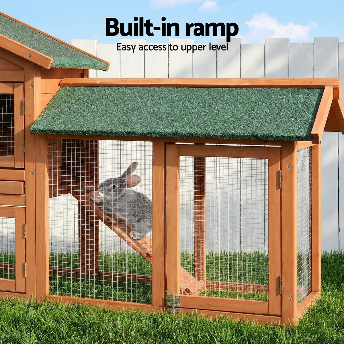 Spud Jax Petshop i.Pet Chicken Coop Rabbit Hutch 220cm x 44cm x 84cm Large Chicken Coop Run Wooden Outdoor Cage House i.Pet Chicken Coop Rabbit Hutch 220cm x 44cm x 84cm Large Chicken Coop Run Wooden Outdoor Cage House Pet Care