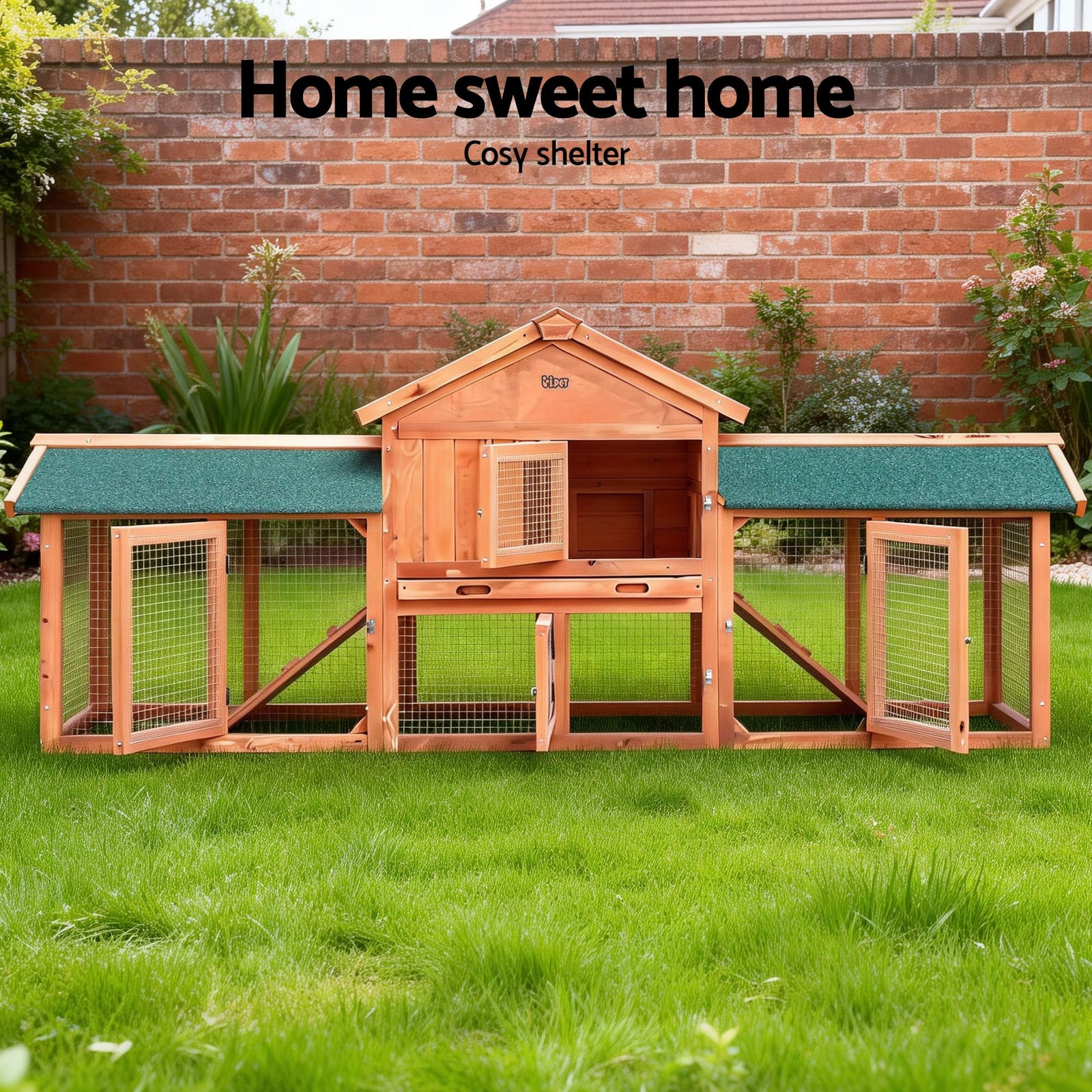Spud Jax Petshop i.Pet Chicken Coop Rabbit Hutch 220cm x 44cm x 84cm Large Chicken Coop Run Wooden Outdoor Cage House i.Pet Chicken Coop Rabbit Hutch 220cm x 44cm x 84cm Large Chicken Coop Run Wooden Outdoor Cage House Pet Care