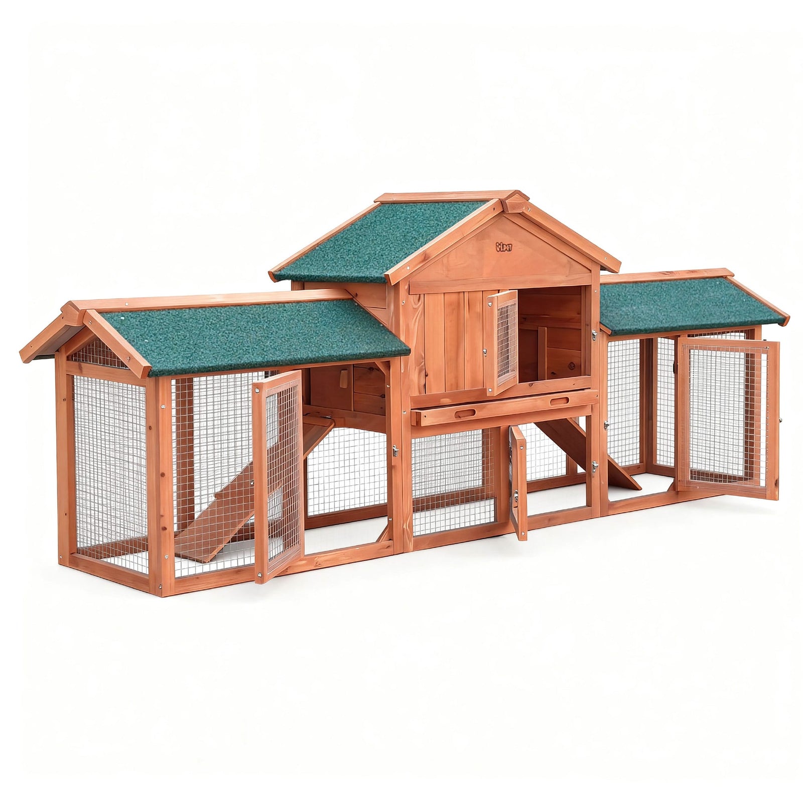 Spud Jax Petshop i.Pet Chicken Coop Rabbit Hutch 220cm x 44cm x 84cm Large Chicken Coop Run Wooden Outdoor Cage House i.Pet Chicken Coop Rabbit Hutch 220cm x 44cm x 84cm Large Chicken Coop Run Wooden Outdoor Cage House Pet Care