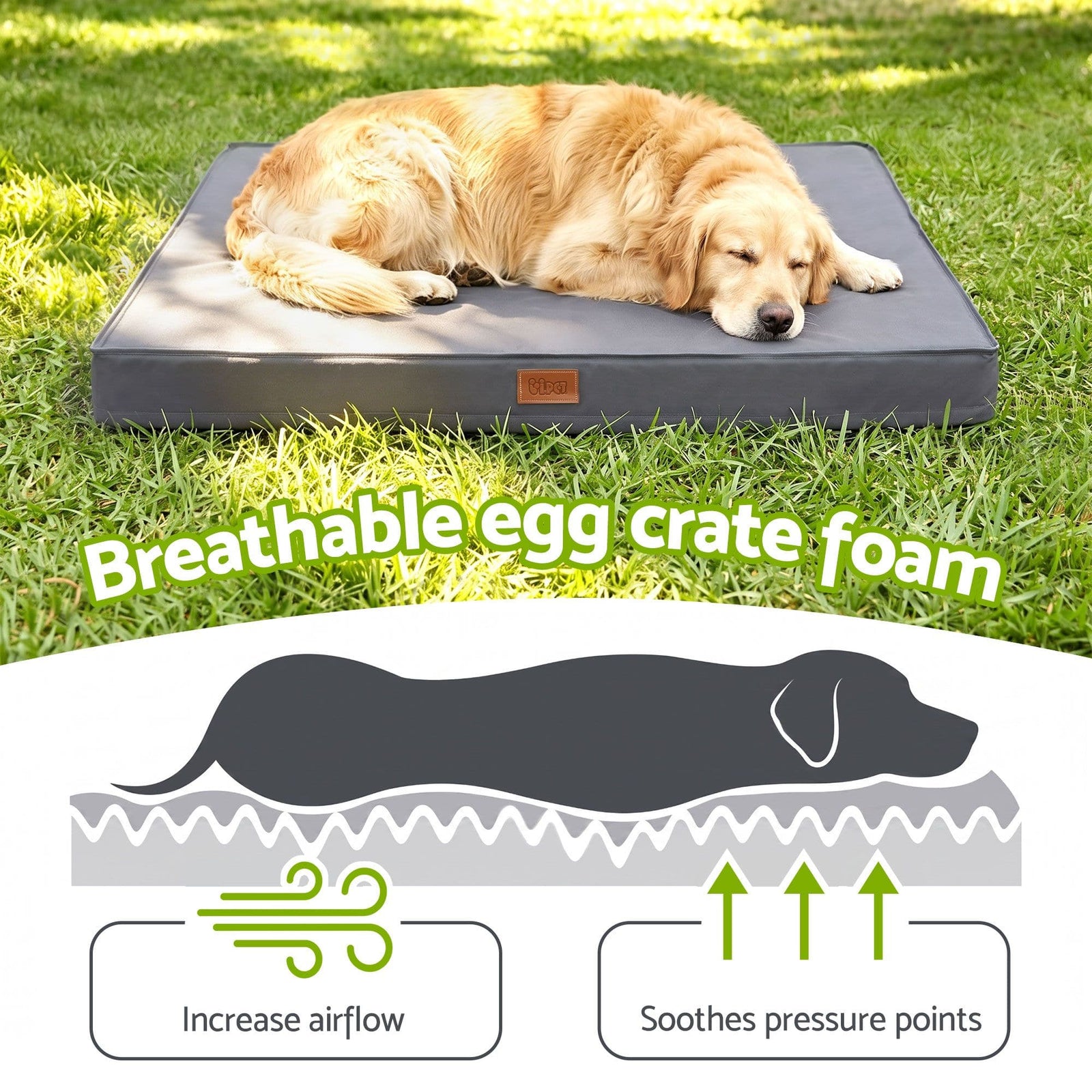 Spud Jax Petshop i.Pet Dog Bed Large Water-resistant Egg Crate Foam Orthopedic Pet Mat Grey i.Pet Dog Bed Large Water-resistant Egg Crate Foam Orthopedic Pet Mat Grey Pet Care > Dog Supplies > Dog Beds