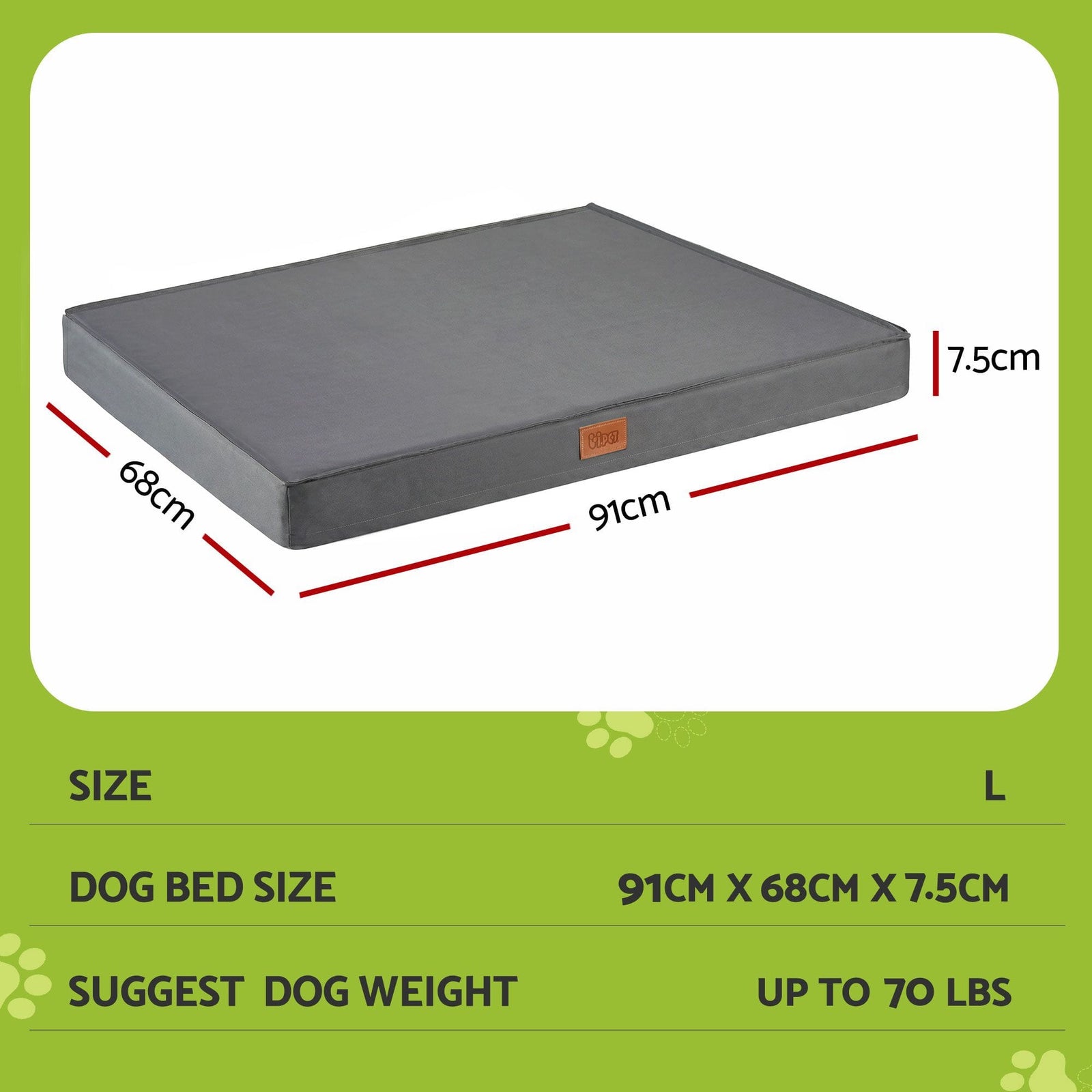 Spud Jax Petshop i.Pet Dog Bed Large Water-resistant Egg Crate Foam Orthopedic Pet Mat Grey i.Pet Dog Bed Large Water-resistant Egg Crate Foam Orthopedic Pet Mat Grey Pet Care > Dog Supplies > Dog Beds