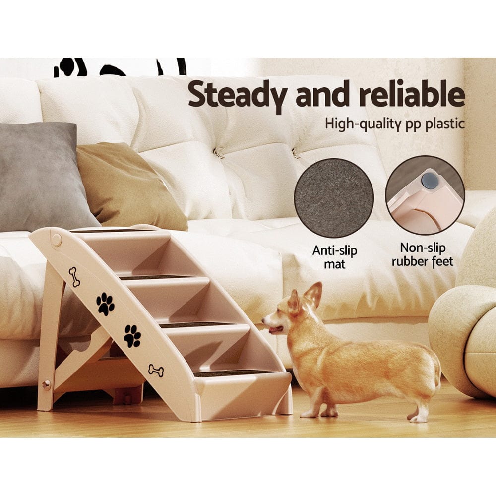 Spud Jax Petshop i.Pet Dog Ramp Steps For Bed Sofa Car Pet Stairs Ladder Portable Foldable Beige i.Pet Dog Ramp Steps For Bed Sofa Car Pet Stairs Ladder Portable Foldable Beige Pet Care > Dog Supplies > Dog Steps & Ramps