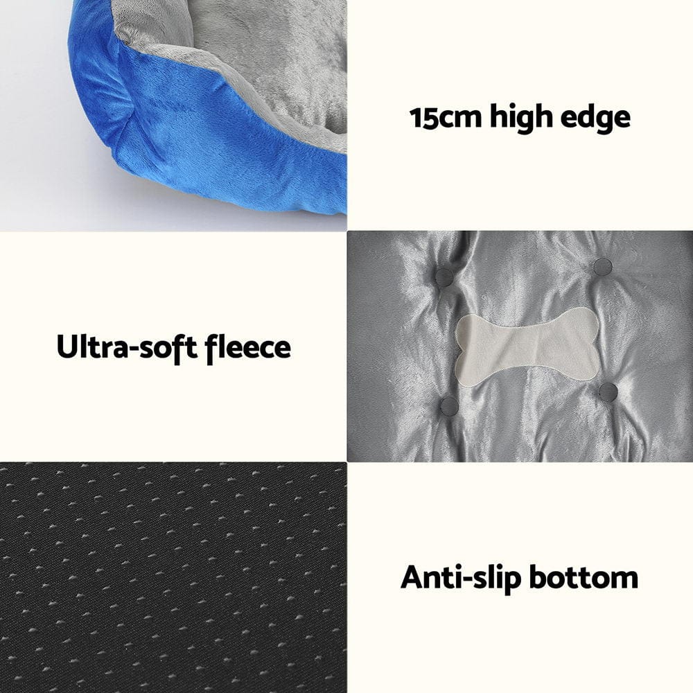Spud Jax Petshop i.Pet Pet Bed Dog Cat Calming Soft Mat Sleeping Comfy Plush Cave Washable Blue i.Pet Pet Bed Dog Cat Calming Soft Mat Sleeping Comfy Plush Cave Washable Blue Pet Care > Dog Supplies