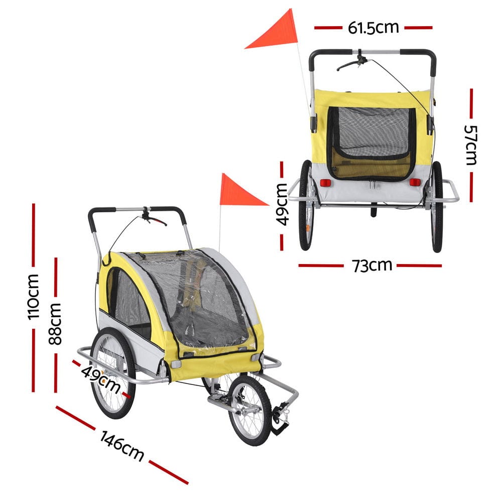 Spud Jax Petshop i.Pet Pet Bike Trailer Dog Stroller Pram Bicycle Large Travel Cycling Foldable Pet Care > Cat Supplies