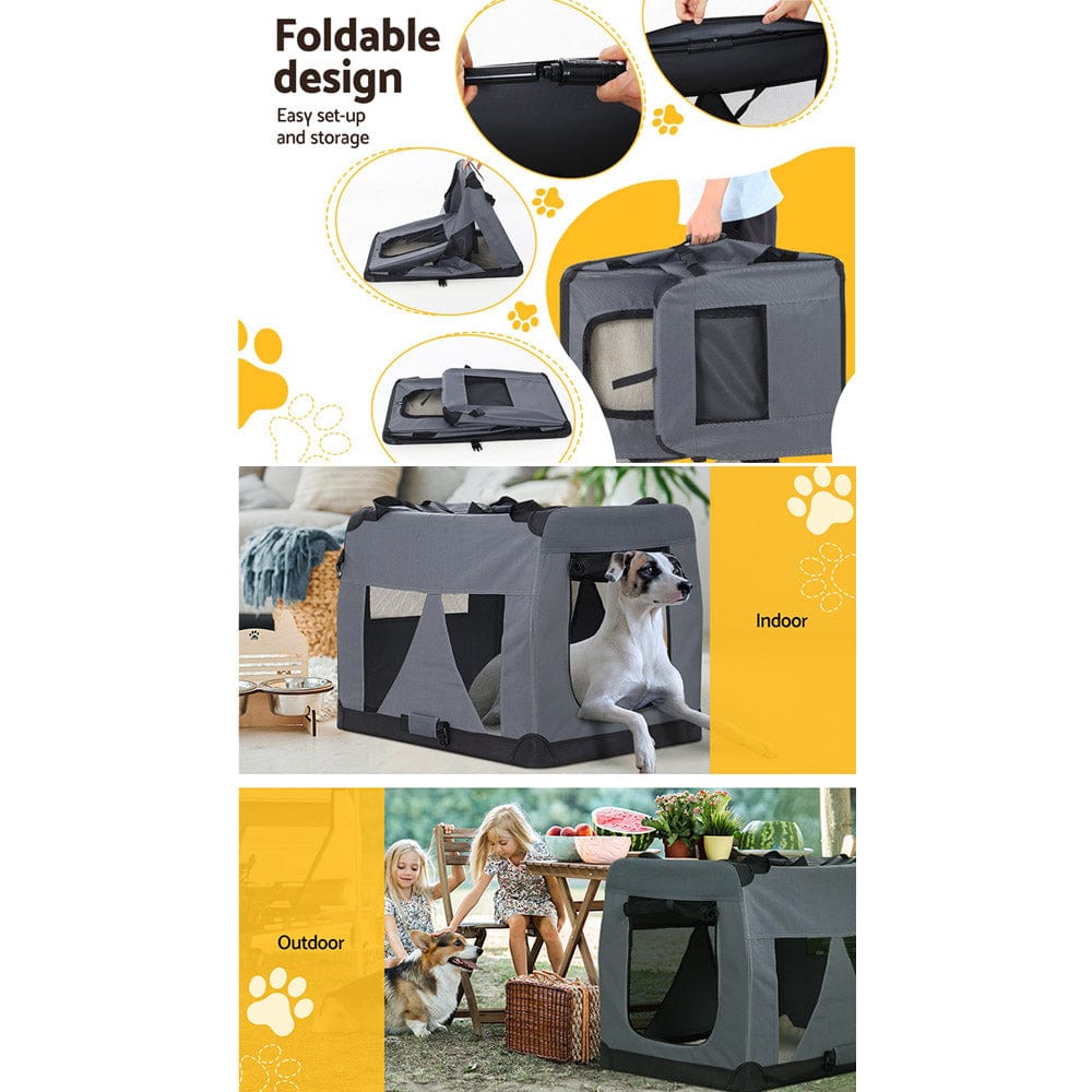 Spud Jax Petshop i.Pet Pet Carrier Soft Crate Dog Cat Travel 121x80CM Portable Foldable Car 4XL i.Pet Pet Carrier Soft Crate Dog Cat Travel 121x80CM Portable Foldable Car 4XL Pet Care > Cat Supplies > Cat Carriers & Crates