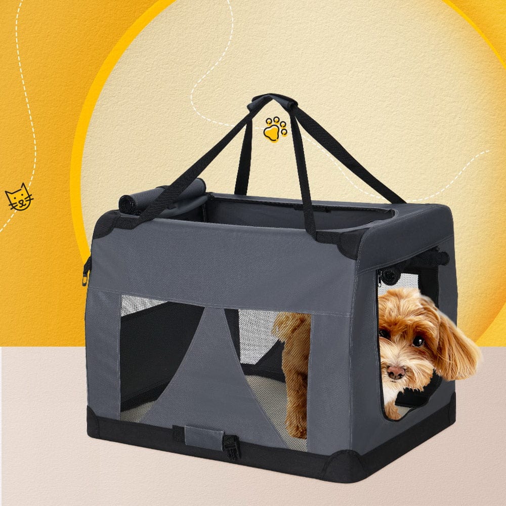 Spud Jax Petshop i.Pet Pet Carrier Soft Crate Dog Cat Travel 60x42CM Portable Foldable Car M i.Pet Pet Carrier Soft Crate Dog Cat Travel 60x42CM Portable Foldable Car M Pet Care > Cat Supplies > Cat Carriers & Crates