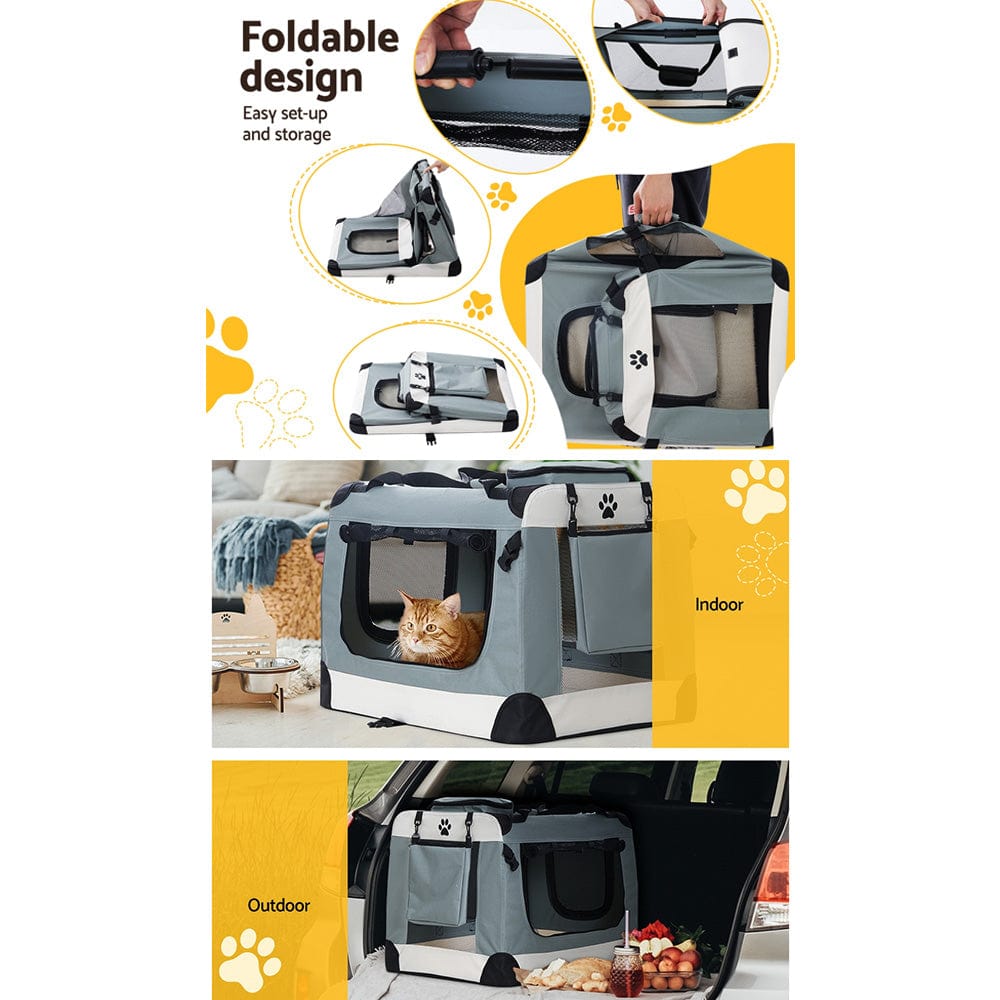 Spud Jax Petshop i.Pet Pet Carrier Soft Crate Dog Cat Travel 90x61CM Portable Foldable Car 2XL i.Pet Pet Carrier Soft Crate Dog Cat Travel 90x61CM Portable Foldable Car 2XL Pet Care > Cat Supplies > Cat Carriers & Crates