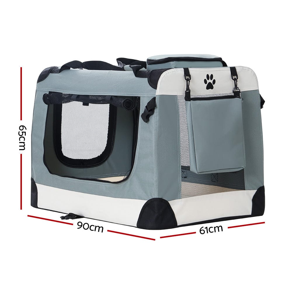 Spud Jax Petshop i.Pet Pet Carrier Soft Crate Dog Cat Travel 90x61CM Portable Foldable Car 2XL i.Pet Pet Carrier Soft Crate Dog Cat Travel 90x61CM Portable Foldable Car 2XL Pet Care > Cat Supplies > Cat Carriers & Crates