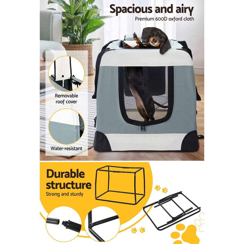 Spud Jax Petshop i.Pet Pet Carrier Soft Crate Dog Cat Travel 90x61CM Portable Foldable Car 2XL i.Pet Pet Carrier Soft Crate Dog Cat Travel 90x61CM Portable Foldable Car 2XL Pet Care > Cat Supplies > Cat Carriers & Crates