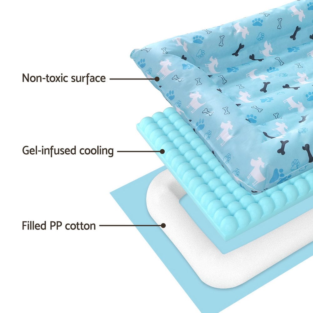 Spud Jax Petshop i.Pet Pet Cooling Mat Gel Dog Cat Self-cool Puppy Pad Large Bed Summer Blue Pet Care > Dog Supplies > Dog Beds