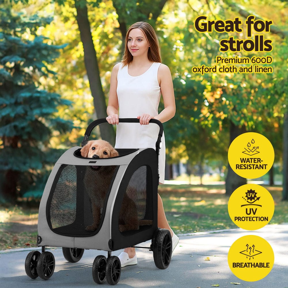 Spud Jax Petshop i.Pet Pet Dog Stroller Pram Large Carrier Cat Travel Foldable Strollers 4 Wheels i.Pet Pet Dog Stroller Pram Large Carrier Cat Travel Foldable Strollers 4 Wheels Pet Care