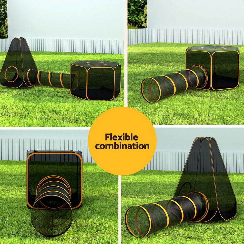 Spud Jax Petshop i.Pet Pet Playpen Cat House 6 IN 1 Tent Tunnel Dog Cage Puppy Rabbit Play Portable Pet Care > Dog Supplies > Dog Playpens & Gates