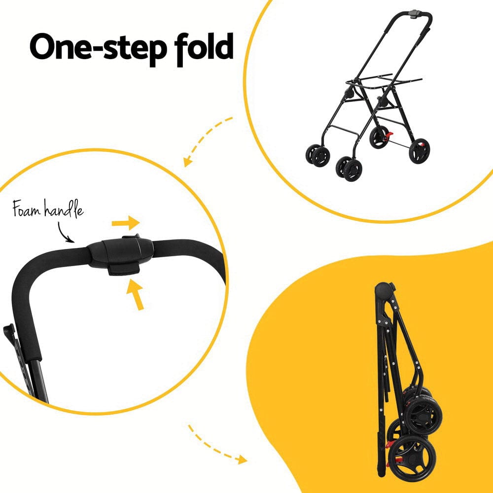 Spud Jax Petshop i.Pet Pet Stroller 2-tier Dog Pram Large Cat Carrier Travel Pushchair Foldable Pet Care > Cat Supplies > Cat Carriers & Crates