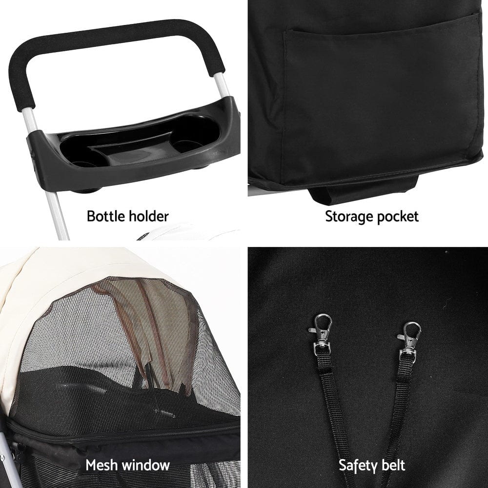 Spud Jax Petshop i.Pet Pet Stroller Pram Dog Cat Carrier Cage Large Travel Pushchair Foldable 4 Wheels i.Pet Pet Stroller Pram Dog Cat Carrier Cage Large Travel Pushchair Foldable 4 Wheels Pet Care > Cat Supplies > Cat Carriers & Crates