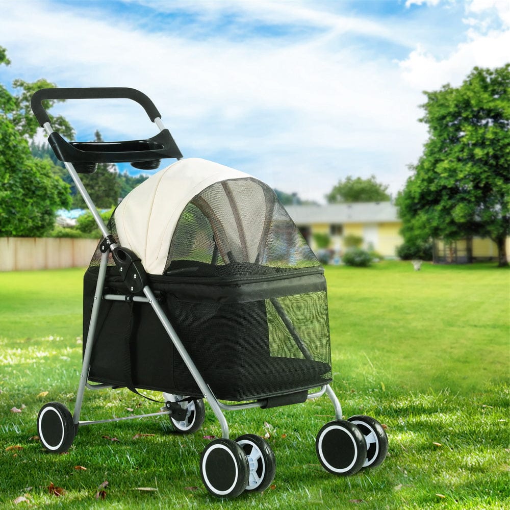 Spud Jax Petshop i.Pet Pet Stroller Pram Dog Cat Carrier Cage Large Travel Pushchair Foldable 4 Wheels i.Pet Pet Stroller Pram Dog Cat Carrier Cage Large Travel Pushchair Foldable 4 Wheels Pet Care > Cat Supplies > Cat Carriers & Crates